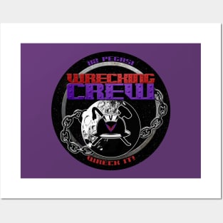 Wrecking Crew Logo Circle - Black Background Posters and Art